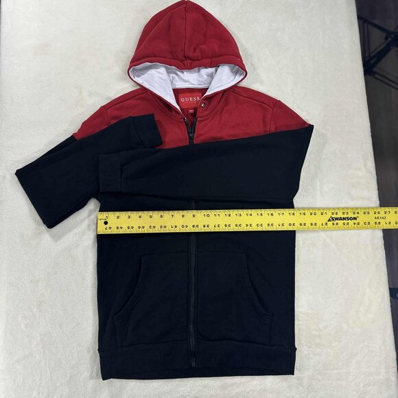 GUESS Los Angeles Red & Black Two-Tone Zip-Up Hoodie - Picture 6 of 13